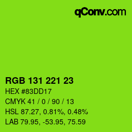 Color code: RGB 131 221 23 | qconv.com