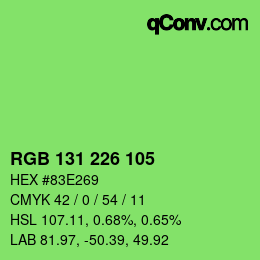 Color code: RGB 131 226 105 | qconv.com
