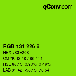 Color code: RGB 131 226 8 | qconv.com