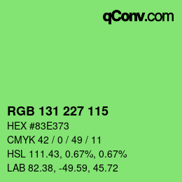 Code couleur: RGB 131 227 115 | qconv.com