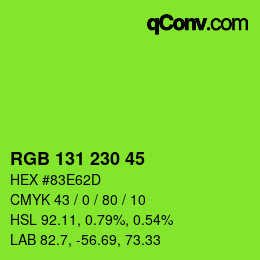 Color code: RGB 131 230 45 | qconv.com