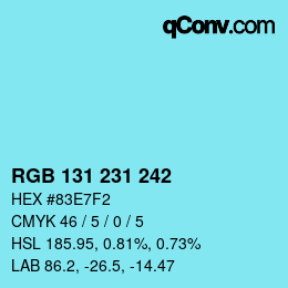 カラーコード: RGB 131 231 242 | qconv.com