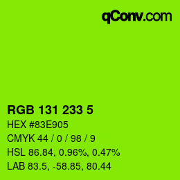 Color code: RGB 131 233 5 | qconv.com
