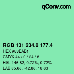 カラーコード: RGB 131 234.8 177.4 | qconv.com