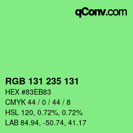 カラーコード: RGB 131 235 131 | qconv.com