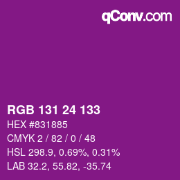 カラーコード: RGB 131 24 133 | qconv.com