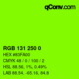 Color code: RGB 131 250 0 | qconv.com