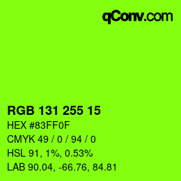 Color code: RGB 131 255 15 | qconv.com