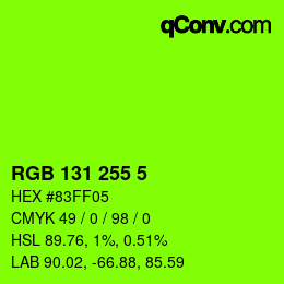 Color code: RGB 131 255 5 | qconv.com
