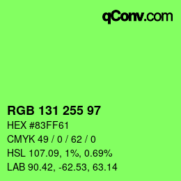 Color code: RGB 131 255 97 | qconv.com