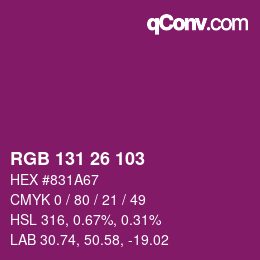 カラーコード: RGB 131 26 103 | qconv.com