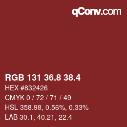 カラーコード: RGB 131 36.8 38.4 | qconv.com