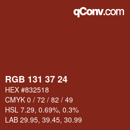 カラーコード: RGB 131 37 24 | qconv.com