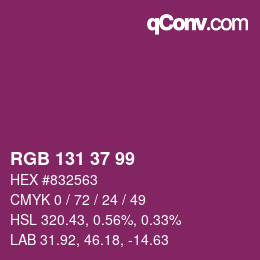 Color code: RGB 131 37 99 | qconv.com