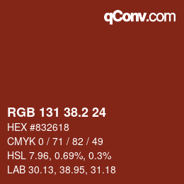 Color code: RGB 131 38.2 24 | qconv.com
