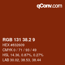 Color code: RGB 131 38.2 9 | qconv.com