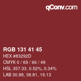 Color code: RGB 131 41 45 | qconv.com