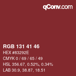 Color code: RGB 131 41 46 | qconv.com