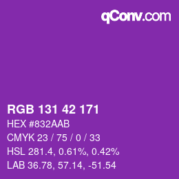 カラーコード: RGB 131 42 171 | qconv.com