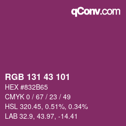 カラーコード: RGB 131 43 101 | qconv.com