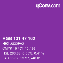 Color code: RGB 131 47 162 | qconv.com