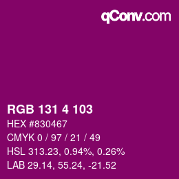 Color code: RGB 131 4 103 | qconv.com