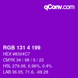 Color code: RGB 131 4 199 | qconv.com