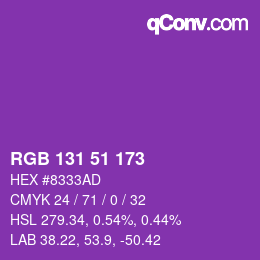 カラーコード: RGB 131 51 173 | qconv.com