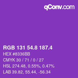 カラーコード: RGB 131 54.8 187.4 | qconv.com