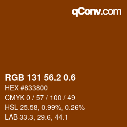 カラーコード: RGB 131 56.2 0.6 | qconv.com