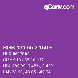 カラーコード: RGB 131 56.2 160.6 | qconv.com