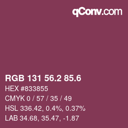 カラーコード: RGB 131 56.2 85.6 | qconv.com