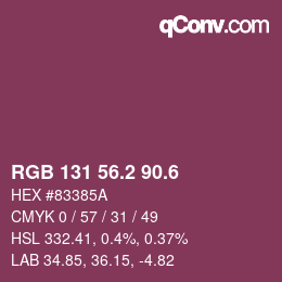 カラーコード: RGB 131 56.2 90.6 | qconv.com