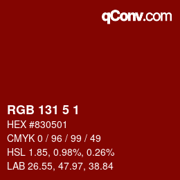 Color code: RGB 131 5 1 | qconv.com
