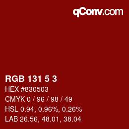 Color code: RGB 131 5 3 | qconv.com