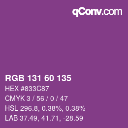 カラーコード: RGB 131 60 135 | qconv.com