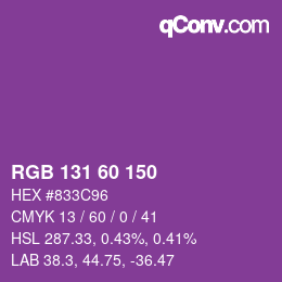 Color code: RGB 131 60 150 | qconv.com