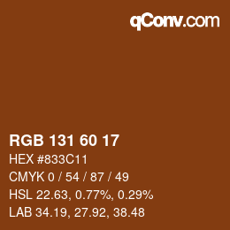 カラーコード: RGB 131 60 17 | qconv.com