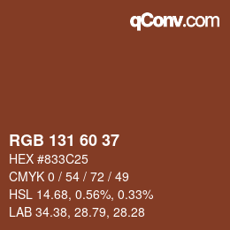 カラーコード: RGB 131 60 37 | qconv.com