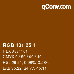 カラーコード: RGB 131 65 1 | qconv.com