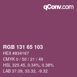 颜色代码: RGB 131 65 103 | qconv.com