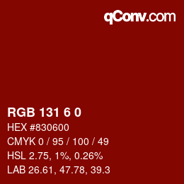 Color code: RGB 131 6 0 | qconv.com