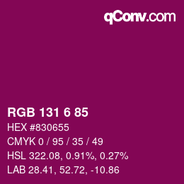 Color code: RGB 131 6 85 | qconv.com