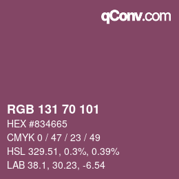 カラーコード: RGB 131 70 101 | qconv.com