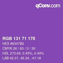 カラーコード: RGB 131 71 178 | qconv.com
