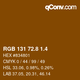 カラーコード: RGB 131 72.8 1.4 | qconv.com