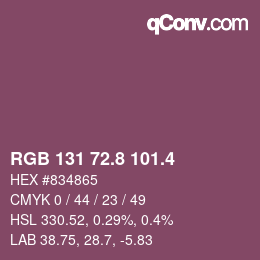 カラーコード: RGB 131 72.8 101.4 | qconv.com