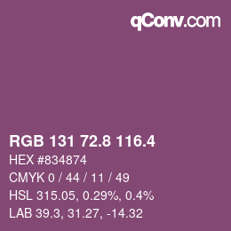 カラーコード: RGB 131 72.8 116.4 | qconv.com