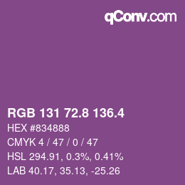 カラーコード: RGB 131 72.8 136.4 | qconv.com