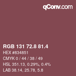 カラーコード: RGB 131 72.8 81.4 | qconv.com